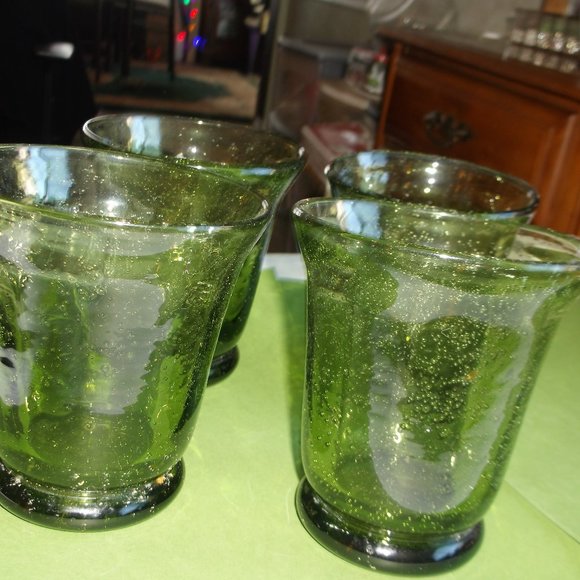 vintage heavy blown glass  water glasses. - Picture 1 of 4